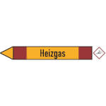 SafetyMarking Rohrleitungspfeil mit GHS-Symbol Heizgas linksweisend
