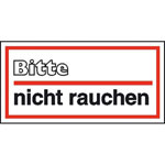 Hinweisschild zur Betriebskennzeichnung Bitte nicht rauchen