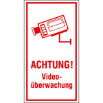 Video Infozeichen -  Betriebskennzeichnung Achtung! Videoüberwachung