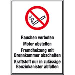 Hinweisschild für Tankanlagen und Garagen Warnhinweise für Tankanlagen mit Symbolschild