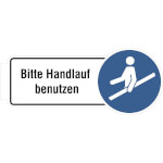 Fahnenschild Bitte Handlauf benutzen
