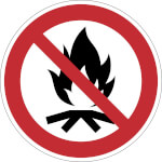 Verbotsschild Lagerfeuer verboten