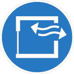 Gebotsschild Kontinuierliche Belüftung sicherstellen