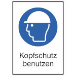 Gebots-Kombischild Kopfschutz benutzen