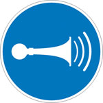 Gebotsschild Akustisches Signal geben