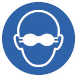 Gebotsschild, Weitgehend lichtundurchlässigen Augenschutz