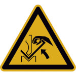 Warnschild Warnung vor Quetschgefahr der Hand