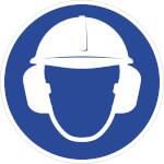 Gebotsschild Gehör- und Kopfschutz benutzen