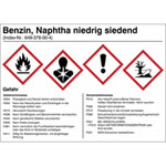 Gefahrstoffetikett Benzin Naphtha niedrig siedend