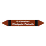 Rohrleitungskennzeichnung / Pfeilschild Gr. 9, Nichtbrennbare Flüssigkeiten, schwarz, braun, schwarz