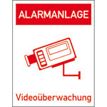 Video Infozeichen für die betriebliche Praxis Alarmanlage Videoüberwachung,