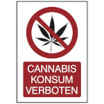 Verbots-Kombischild Cannabis Konsum verboten