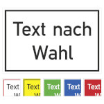 Folienschild, mit Text nach Wahl Grundfarbe weiß, Schrift schwarz,