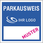 Individuell gefertigte Parkausweise (zur Innenverklebung) PVC-Folie 0,1 mm, Ecken spitz