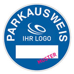 Individuell gefertigte Parkausweise (zur Innenverklebung) PVC-Folie 0,1 mm transparent, formgestanzt, kreisrund