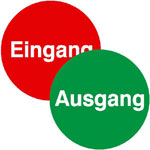 Türschild, zweiseitig Ausgang / Eingang