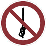 Verbotsschild auf Bogen Knoten verboten