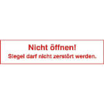 Sicherheitssiegel auf Bogen Nicht öffnen! Siegel darf nicht zerstört werden