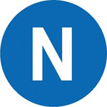 Leiterkennzeichnung für Wechselstromnetz auf Bogen N (Neutralleiter)