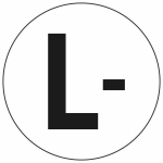 Leiterkennzeichnung für Gleichstromnetz auf Bogen L- ( Negativ)