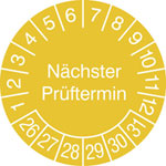 Prüfplakette Nächster Prüftermin in Jahresfarbe