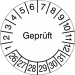 Prüfplakette Geprüft weiß/schwarz