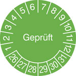 Prüfplaketten - Geprüft grün/weiß