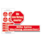Hinweisschild - Gewerbe und Privat Bitte keine Werbung einwerfen - (2 Motive)