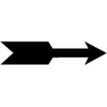 Drehrichtungspfeile auf Bogen weiß/schwarz, Ausführung: gerade