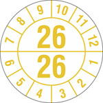 Prüfplakette Halbjahresplakette in Jahresfarbe