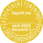 Prüfplakette Geprüft von_ nach DGUV Vorschrift 3