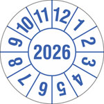 Prüfplakette Jahresplakette mit 4-stelliger Jahreszahl weiß/blau