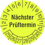 Prüfplakette Nächster Prüftermin leuchtgelb