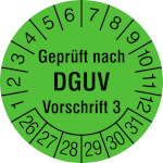 Prüfplakette Geprüft nach DGUV Vorschrift 3 Farbe: leuchtgrün