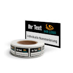 Individuell gefertigtes Inventaretikett Logo, Text, Nummerierung und Farbe nach Wahl