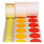 Beschriftbare Etiketten/Klebepunkte auf Rolle, verschiedene Farben