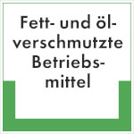 Abfallkennzeichnung - Textschild Fett- und ölverschmutzte Betriebsmittel