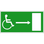 Rettungsschild - nachleuchtend Rettungsweg für Behinderte rechts