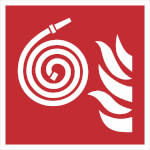 Brandschutzschild - langnachleuchtend Löschschlauch, nicht angeschlossen