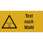 Warn-Kombischild mit Piktogramm und Text nach Wahl