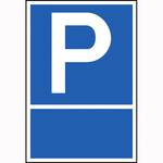 Parkplatzschild Symbol: P,  mit Freifläche zur Selbstbeschriftung