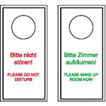 Hinweisschild - Gaststätten, Pensionen, Hotels Anhänger für Türklinken, deutsch/englisch