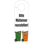 Türanhänger Bitte Mülleimer rausstellen