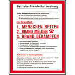 Aushang - Brandschutz Betriebs-Brandschutzordnung