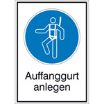 Gebots-Kombischild Auffanggurt anlegen