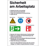 Aushang - Sicherheitskennzeichnung Sicherheit am Arbeitsplatz