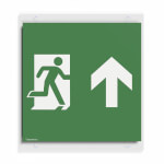 Piktogrammscheibe für Cube Lux Rettungszeichenwürfel Notausgang rechts mit Zusatzzeichen: Richtungsangabe aufwärts bzw. geradeaus