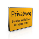 Hinweisschild für Gewerbe und Privat Privatgrundstück - Unbefugten ist das Betreten und Befahren verboten!