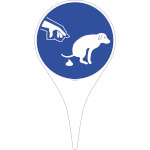 Erdspieß mit Gebotsschild Hundekot entfernen