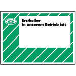 Aushang - Arbeitssicherheit Ersthelfer in unserem Betrieb